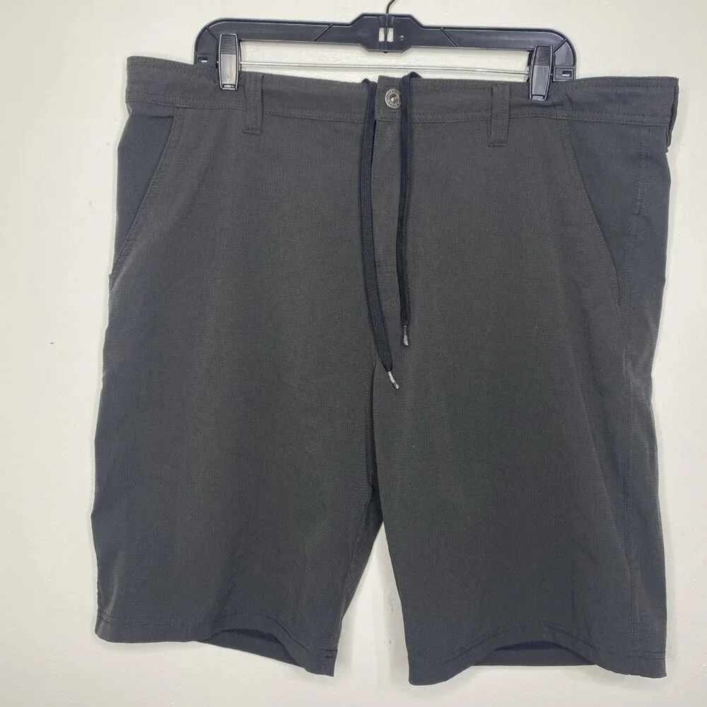 Prana Stretch Zion Zipstop Nylon Shorts Mens Sz 38 Grey Hiking Trail Outdoors
